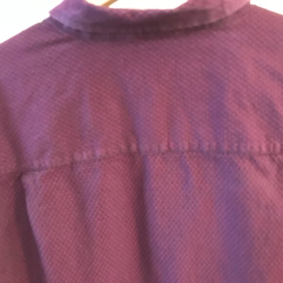 Synrgy Button-Down Cotton Shirt: Long Sleeves Heavyweight Dark Plum, Men’s XL - Picture 5 of 10